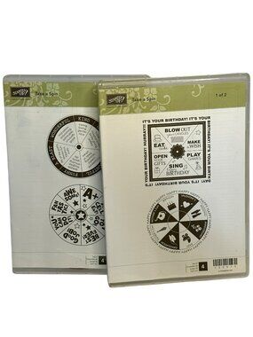 Pre-Owned Stampin’ Up! Take A Spin 4-Piece Cling Rubber Stamp Set Sale-A-Bration